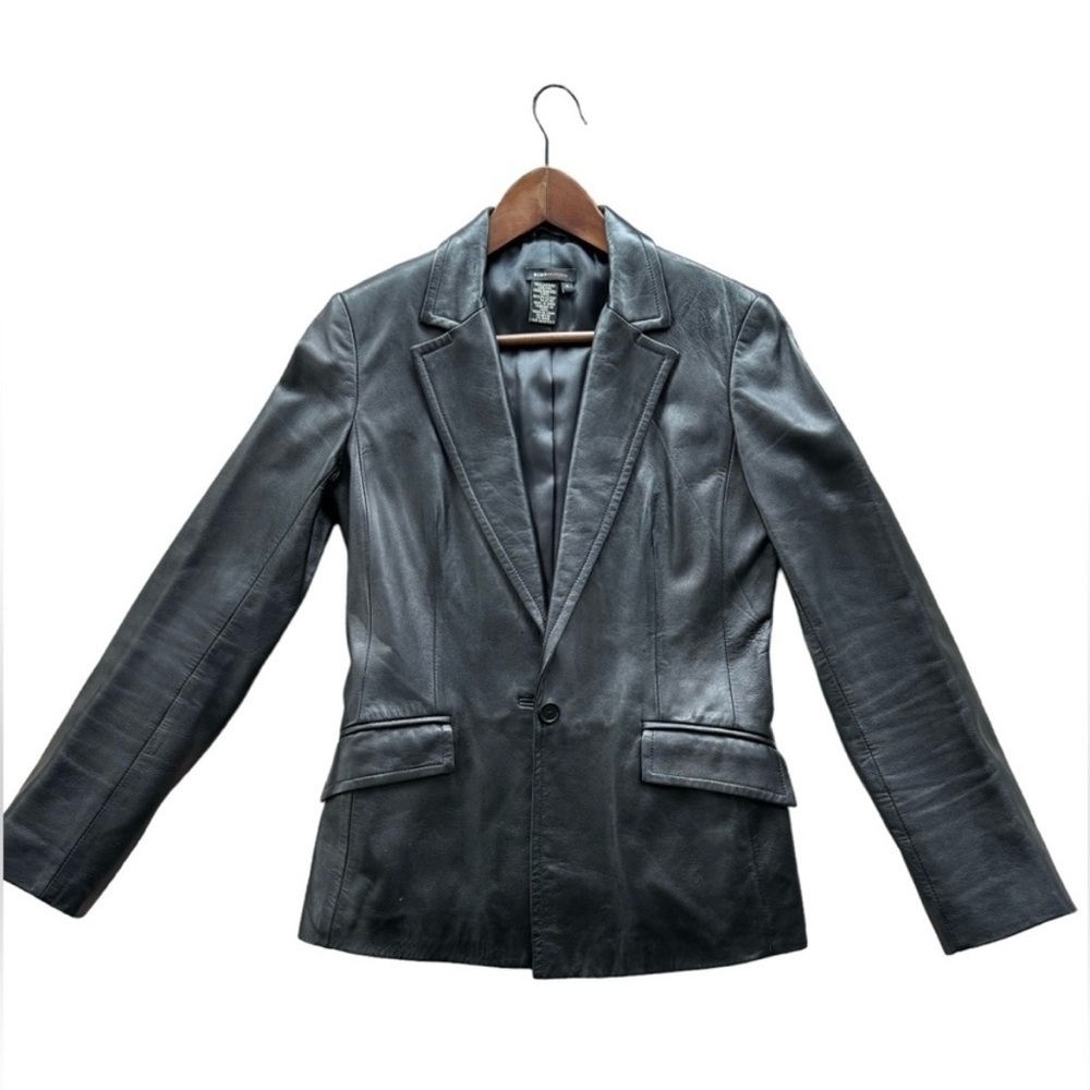 BCBGMAXAZRIA Women’s Genuine Leather Black Jacket Size 4